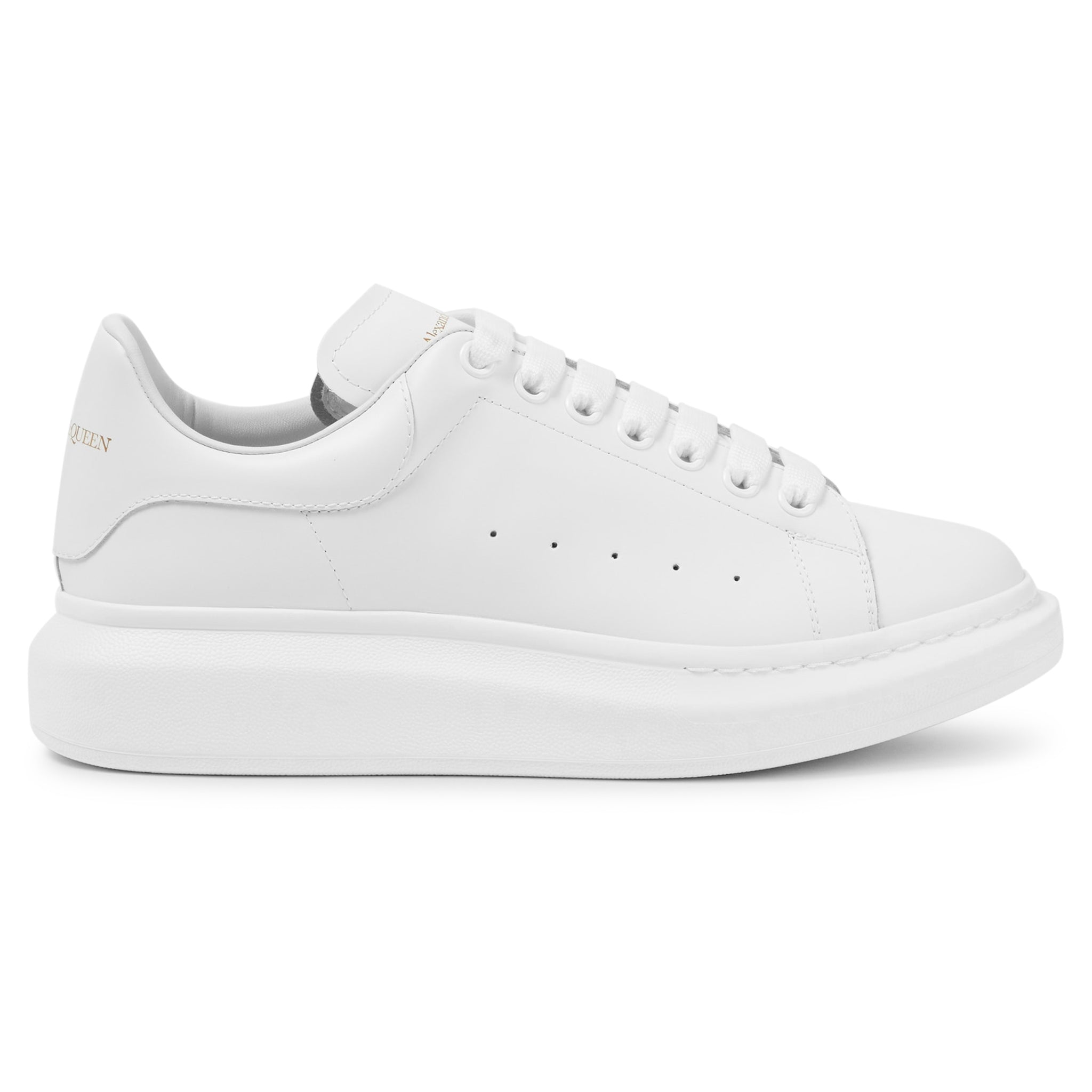 Side view of Alexander Mcqueen Raised Sole White Sneaker (W)